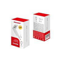 Устройство зарядное сетевое для iPhone/iPad 2 x USB 5В 2.4А бел. Rexant картинка 